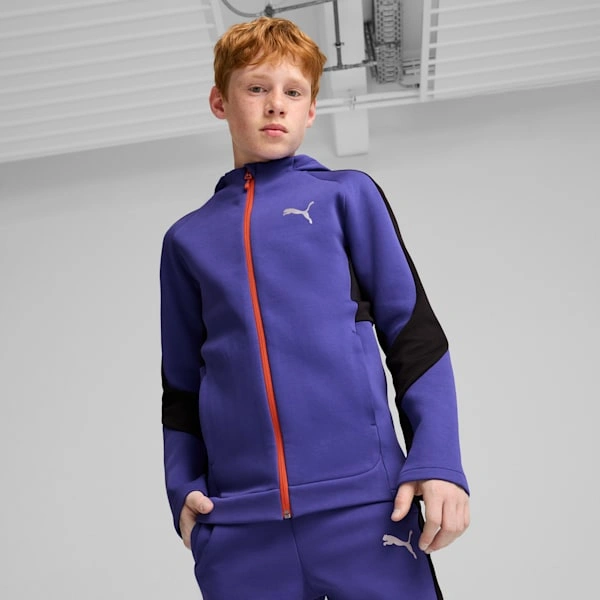 Sudadera con capucha EVOSTRIPE PUMA para niños grandes estilo urbano comodidad y diseño moderno